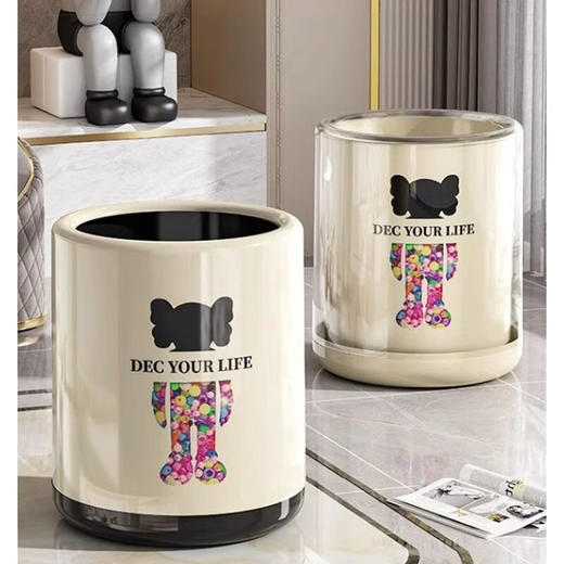 【大容量！ins趣味垃圾桶】高颜值网红暴力熊垃圾桶客厅卧室卫生间厨房双层加厚垃圾桶，内外双桶，隐藏式垃圾。ry 商品图0