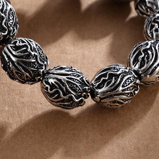 子佩集S990银【百财】手串【HC31141】纯银仿古16mm手链2409 商品图3