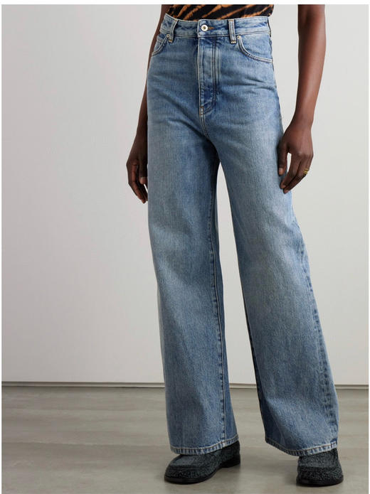 99-8 独家圆正 lew 107款 水洗做旧高腰直筒裤 看腰围 没弹力 商品图0