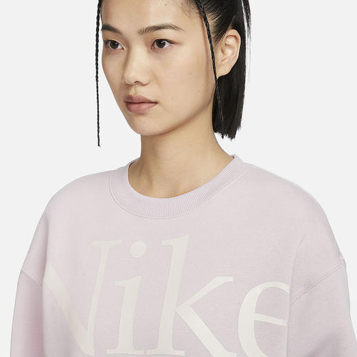 Nike/耐克卫衣女秋新款运动休闲印花宽松圆领薄绒套头衫FN3655-019 商品图2