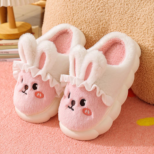 【卡通萌趣棉拖鞋】新款厚底棉拖鞋女冬季半包跟室内防滑厚底保暖毛绒鞋男 商品图3