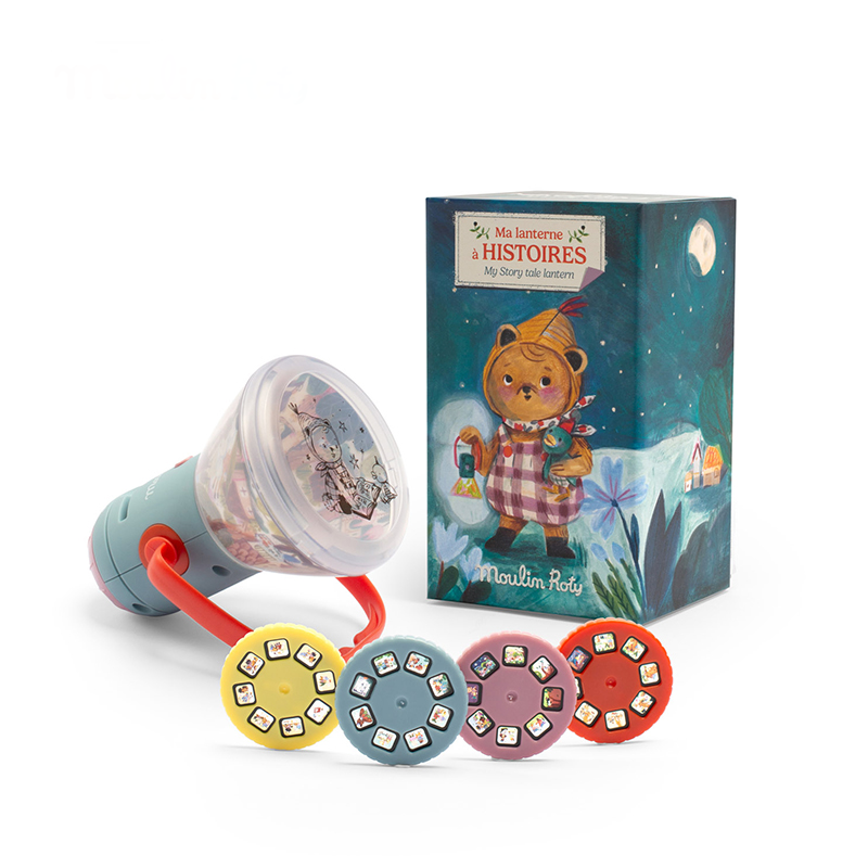 Moulin Roty 多功能故事投影小提灯 米努奇卡斯系列主题 安睡氛围灯 礼盒装 含4枚幻灯片 -681361