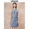 VIMAGE纬漫纪秋季新款气质V领显瘦小香风高级千金感无袖连衣裙V2207822 商品缩略图5