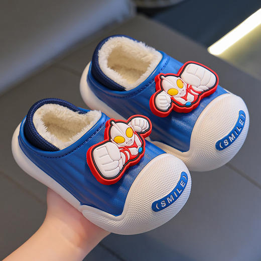 【奥特曼儿童保暖棉拖鞋】秋冬季保暖加绒棉套防水大中小童亲子小孩棉鞋 商品图0