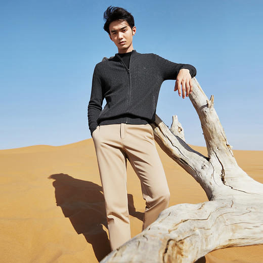 【高端系列】柒牌开衫毛衣男2024秋冬新款时尚休闲中青年保暖外套	127Y71120 商品图3