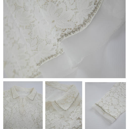 司歌蕾丝宽松连衣裙中袖翻领休闲A901243y 商品图4