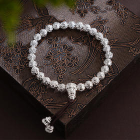 子佩集S990银【六字真言】手串【HC31101】纯银6mm白手链2409