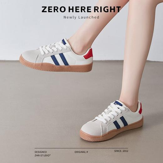 ZHR则则德训鞋女2024春秋新款百搭小白鞋平底复古阿甘鞋休闲板鞋 商品图8