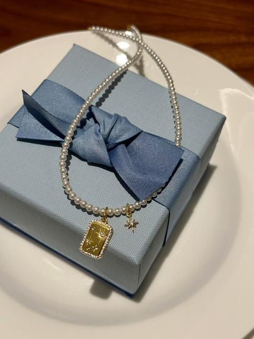 品牌正品许愿星光小方牌施华洛姆贝珍珠小米项链 商品图7