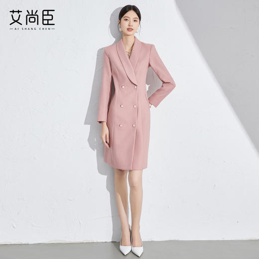 艾尚臣粉色高级感主持人西装裙连衣裙女面试正装艺考年会礼服女装 商品图5