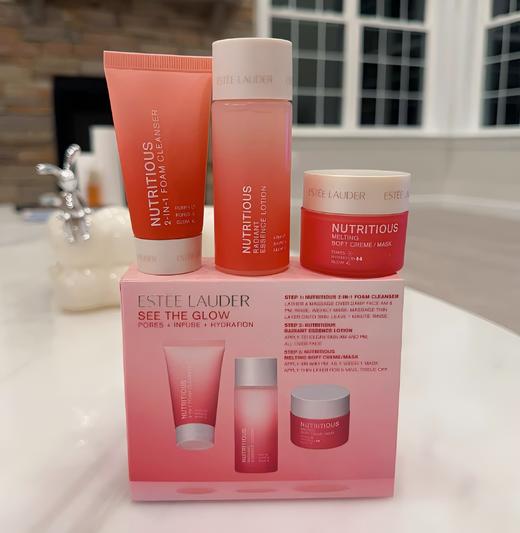 雅诗兰黛新版红石榴旅行三件套（洗面奶30ml+面霜15ml+爽肤水30ml) 商品图1