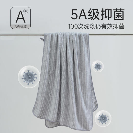 5A级抑菌超细纤维珊瑚绒浴巾，加大超吸水，85度不掉色 抑菌无异味 商品图1
