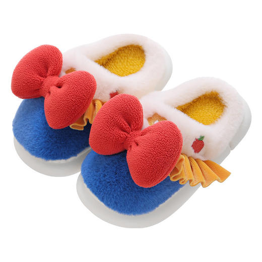 【可爱蝴蝶结公主棉拖鞋】儿童室内防滑保暖中童大童女亲子毛毛拖鞋冬 商品图4