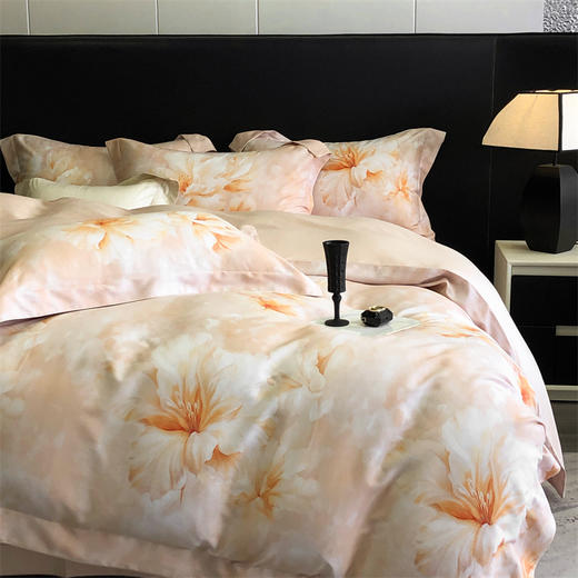 自然醒金太阳艾阳绒艾草天丝棉磨毛四件套轻奢印花被套裸睡床品KY 商品图0