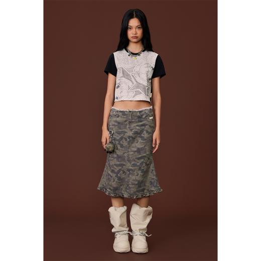 GOODBAI GOODEES漫画封面女孩图案印花正肩短袖T恤 商品图0