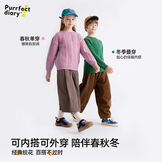 【多巴胺毛衣】儿童软糯复古麻花毛衣PDMY2402 商品图1