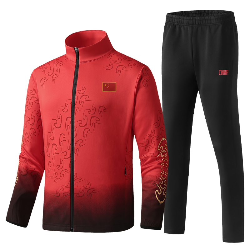 秋冬新款渐变色乒乓球服黄晨同款外套男女运动服套装国家队速干透气套装