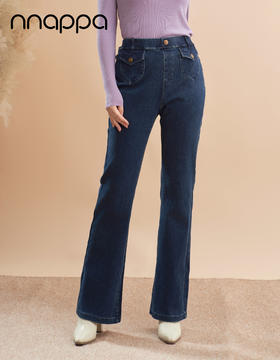 外穿时尚牛仔微喇裤PA29312