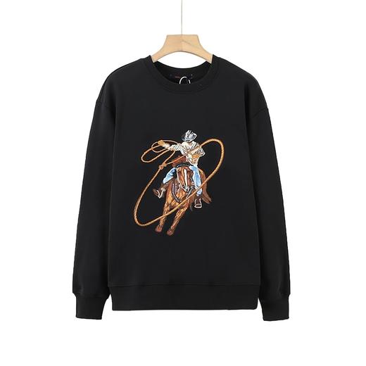 马户情侣款西部马logo刺绣套头圆领卫衣 商品图3