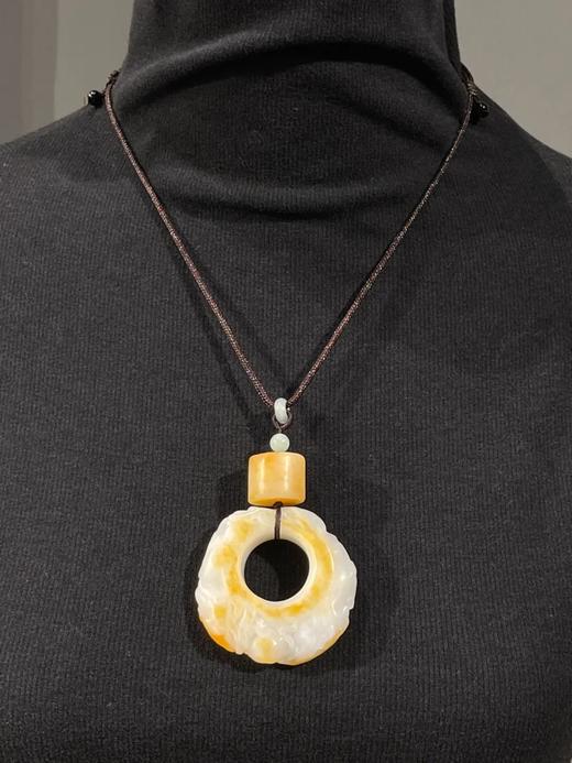 金沁白玉巧雕兽纹珮与勒子吊坠，顺丰包邮 商品图13