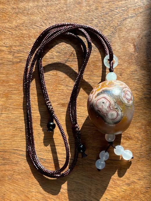 缠丝瑪瑙椭圆大珠吊坠项链，顺丰包邮 商品图14