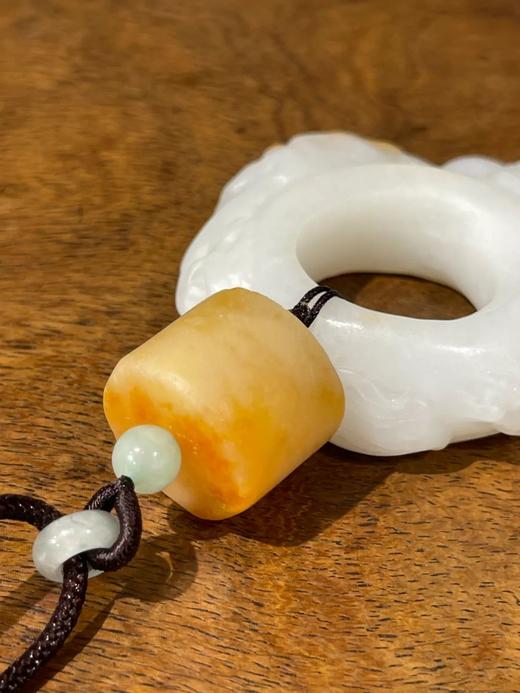 金沁白玉巧雕兽纹珮与勒子吊坠，顺丰包邮 商品图6