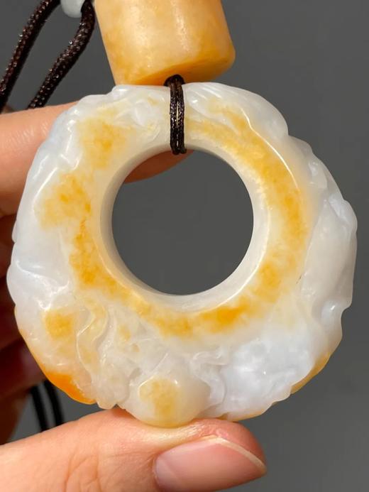 金沁白玉巧雕兽纹珮与勒子吊坠，顺丰包邮 商品图7