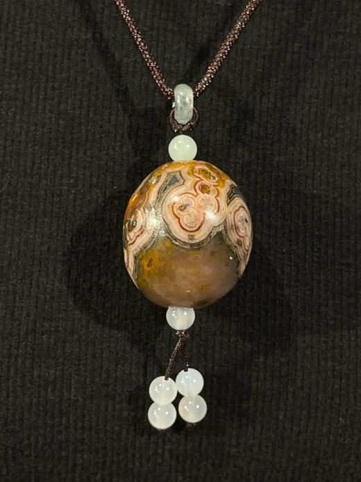 缠丝瑪瑙椭圆大珠吊坠项链，顺丰包邮 商品图5