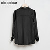 oldcolour黑色时尚通勤百搭OL职场长袖衬衫女O43013301 商品缩略图1