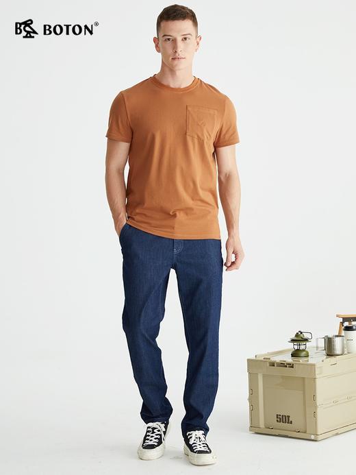 波顿春秋季薄款牛仔裤男士直筒高端棉弹舒适深蓝色夏天长裤子ME800122 商品图1