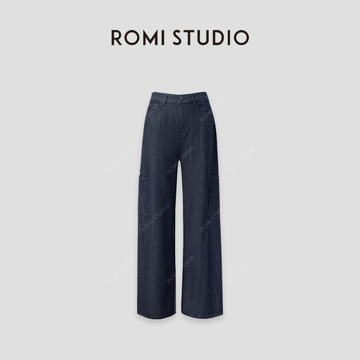ROMI STUDIO“率性丹宁”长绒竹节棉绳染侧口袋直筒牛仔裤 431NS008 商品图0