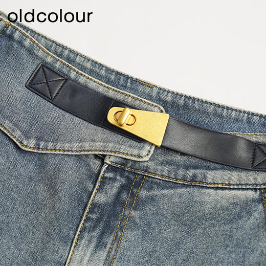 oldcolour设计感高腰显瘦直筒水洗牛仔长裤女O21113106 商品图4