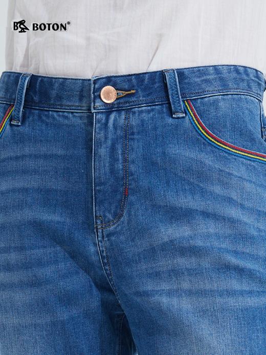 波顿直筒浅蓝色牛仔裤女裤春夏季薄款款修身显瘦裤子LE239121 商品图3