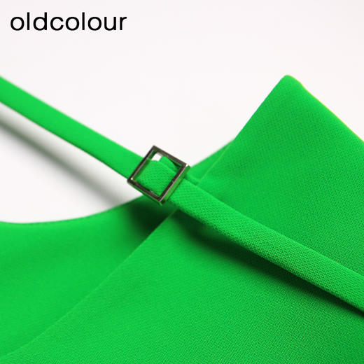 oldcolour夏款绿色清新宽松简约舒适短袖连衣裙O21101168 商品图4
