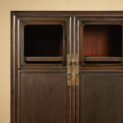 清 红木带亮格方角柜 商品图2