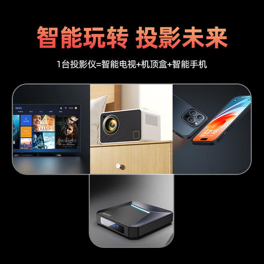 【不分场合 Ai智能语音！】欢乐投投影仪，萦绕着奇幻的气息，陪伴你进入一个神奇的世界。小巧便携，高清超清晰画面打造家庭影院。让欢乐不再遥远，一键即可体验！ 商品图1