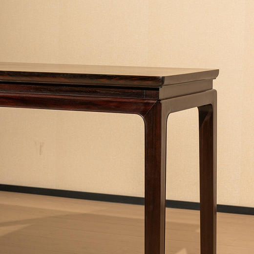 二十世纪 红木高束腰马蹄腿独板条桌 商品图4