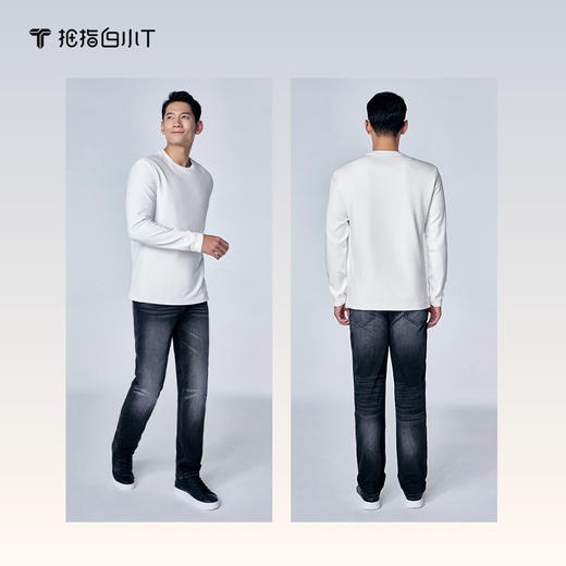 拇指白小T可机洗鹅绒暖柔长袖T恤-A版无限系列 商品图2
