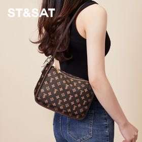 星期六复古时尚经典老花腋下单肩包SSC521A05D