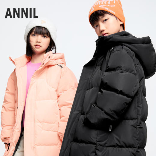 【极寒-15~-5℃】【怕冷买鹅绒】男女童长款羽绒服外套黑科技蓄热保暖冬季新款安奈儿童装EM445621 商品图3