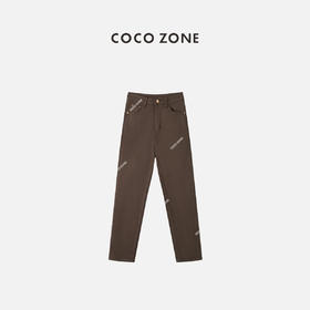 COCO ZONE美拉德薄绒牛仔裤修身显瘦小脚直筒裤23C19901