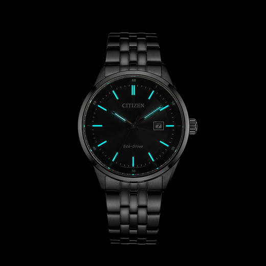 西铁城/CITIZEN防水夜光简约时尚钢带光动能男表BM7560-59L 商品图5