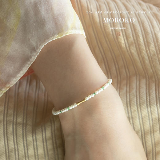 星愿·竹节手链｜mini珍珠×祖母绿 商品图2