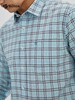 波顿【大码衬衣】春秋男士浅蓝色格子衬衫高端美式休闲MS703123 商品缩略图2