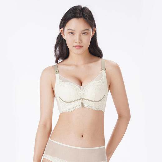 都市丽人调整型内衣舒软挺塑塑身文胸蕾丝中厚塑身内衣3/4杯四排扣LJT1M7 商品图1