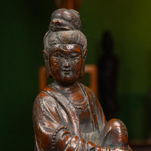 清 竹雕自在观音像 商品图2