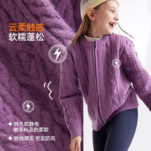 【咕噜日记】【多巴胺冬日】儿童复古绞花毛衣开衫 PDMY2409 商品图4