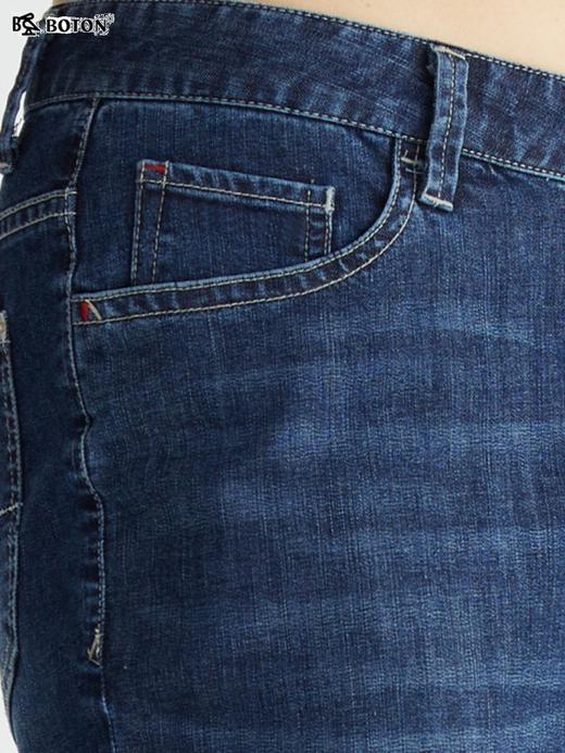 波顿春夏薄款微喇高腰牛仔裤直筒高端浅蓝色天丝女士裤子LE266122 商品图3