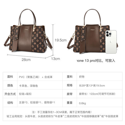 星期六英伦复古老花大容量手提包SSC521A05E 商品图4