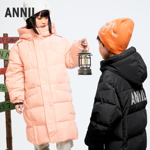 【极寒-15~-5℃】【怕冷买鹅绒】男女童长款羽绒服外套黑科技蓄热保暖冬季新款安奈儿童装EM445621 商品图2